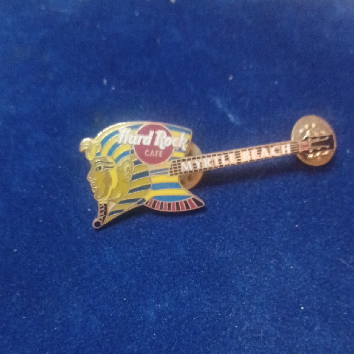 Hard Rock Cafe Myrtle Beach Pharaoh Guitar Pin - Yellow Blue 16$